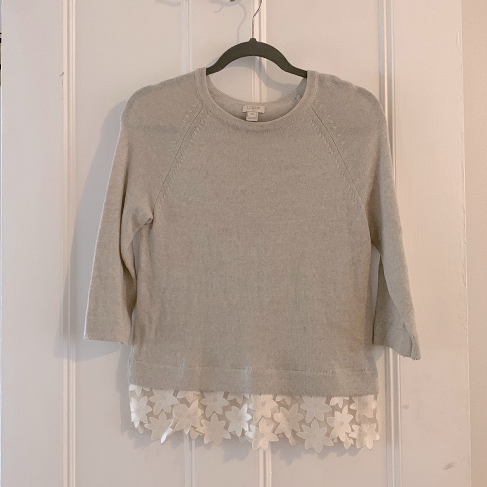 J Crew sweater with lace detail